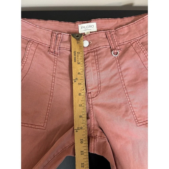 Anthropologie‎ Pilcro Jefferson Utility Pants Stretch Rose Orange 30 Petite - Picture 11 of 12
